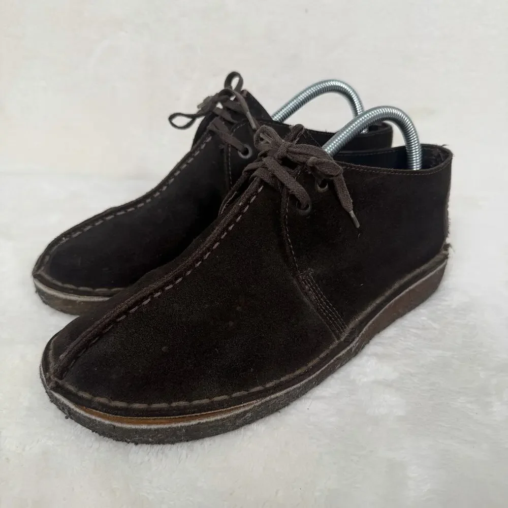 Clarks Originals Desert Trek Brown Suede Men’s Boots Shoes Moc Toe Crepe Sole 8